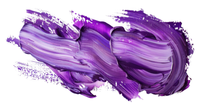 Purple paint brush stroke with transparent background - Powered by Adobe