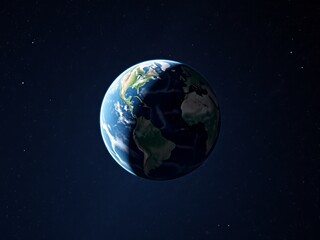 Obraz premium Vibrant Blue Earth Surrounded by a Bright White Star Radiating Cosmic Beauty in the Infinite Universe