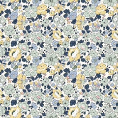 Liberty vector seamless pattern. Millefleurs Elegant hand drawn floral pattern with small flowers © Zenina-Lembrik