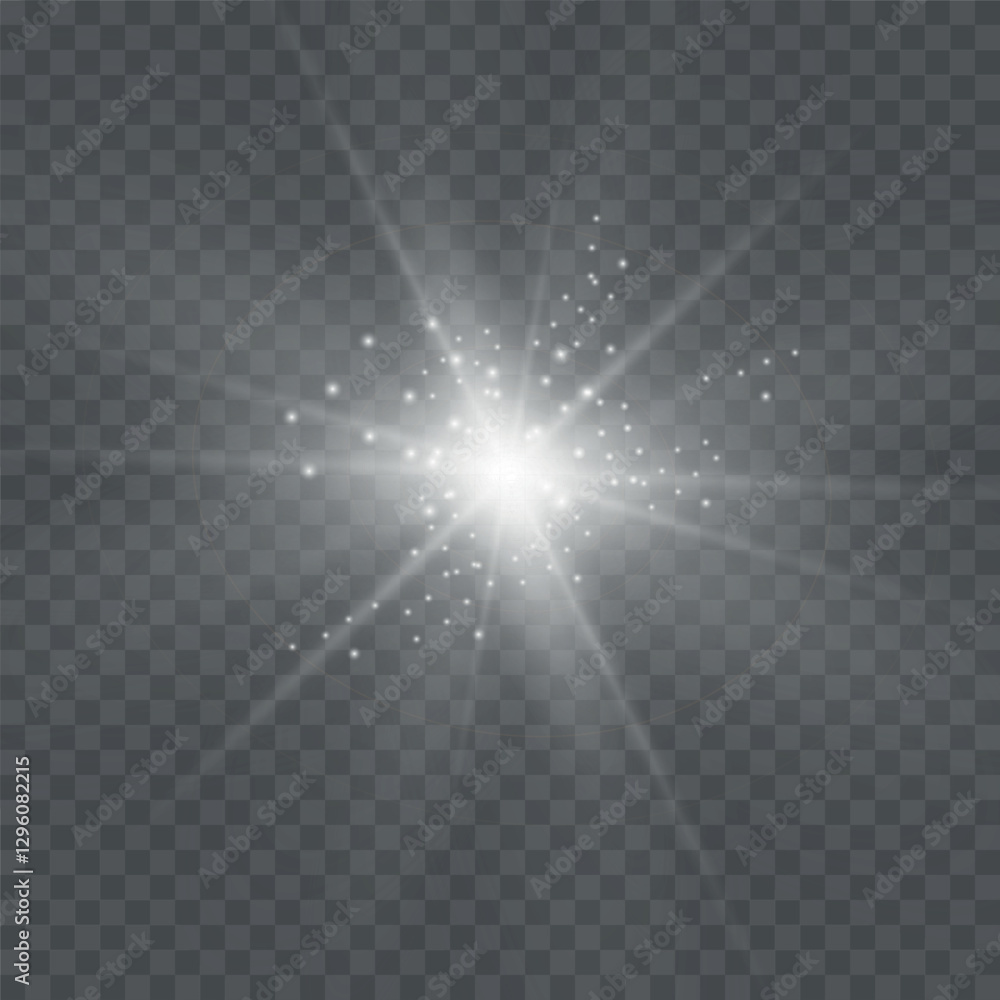 Poster white sparks glitter special light effect. vector sparkles on transparent background. christmas abst