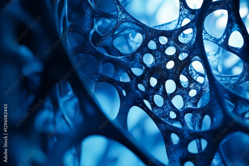 Poster abstract blue network structure digital art background modern design intricate weblike pattern elega