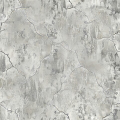 Seamless cracked concrete texture in light gray tones