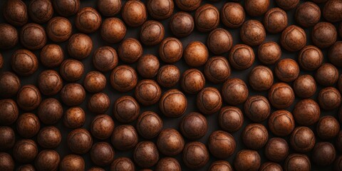 Dark Brown Round Objects Arranged In A Pattern