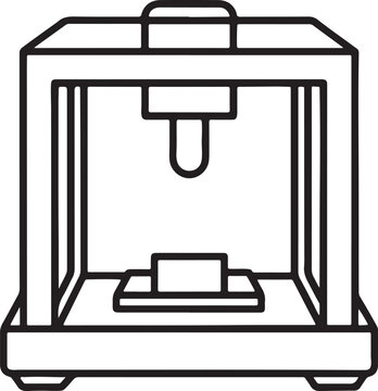 recommend clip art: 3d printer line art, black outline, vector and illustration, line art and outline