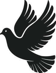 Majestic Flying Dove Silhouette Vector Illustration