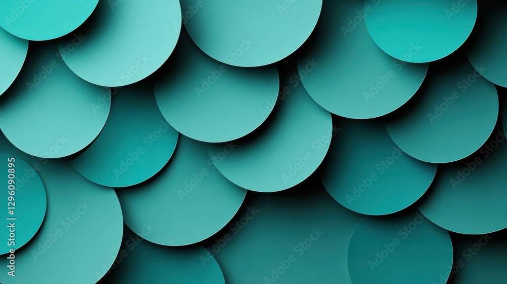 Poster a blue background with many small circles. the circles are all different sizes and are arranged in a
