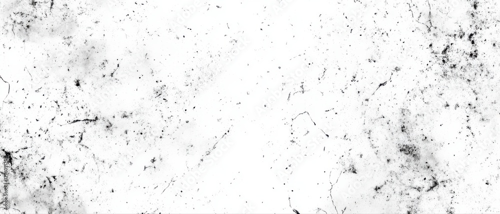 Poster a white background with black dots. the dots are scattered all over the background. the background i
