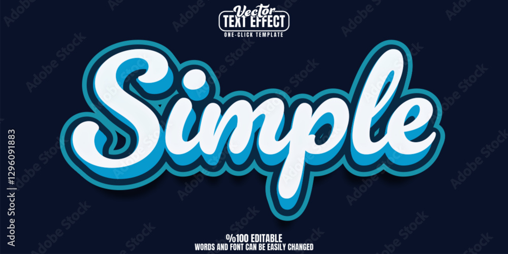 Poster retro editable text effect, customizable 80s and vintage 3d font style