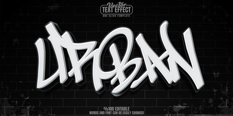 Graffiti editable text effect, customizable spray and street 3d font style