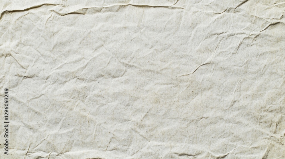 Poster soft light casts gentle shadows across the creased surface of old paper, revealing its organic textu
