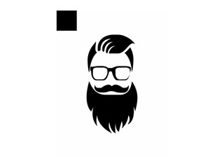 Handsome face man beard man emblems icons. Set of vector bearded hipster men faces. Haircuts, beards, mustaches set vector illustration.People Avatar Round Icon Set.