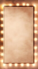 Obraz premium A rectangular mirror has light bulbs around the entire frame edge