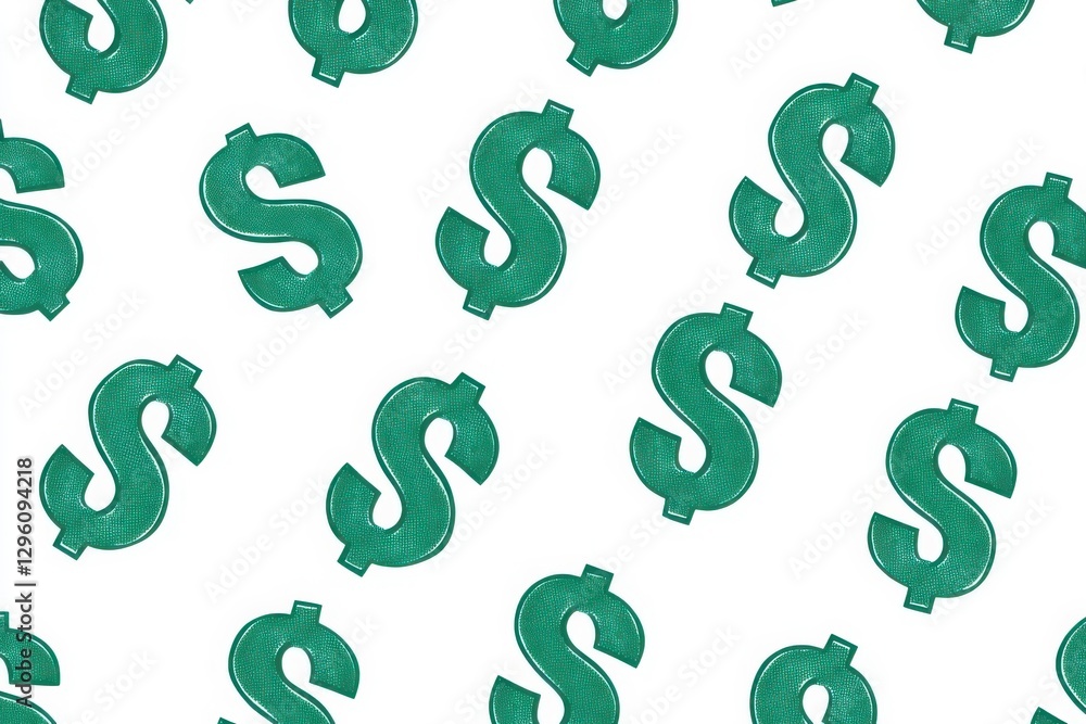 Aufkleber a pattern of green dollar signs with glitter. the dollar signs are arranged in a way that they look 
