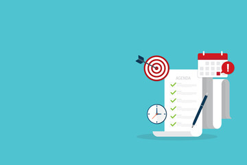 Successful completion of business tasks. Checklist with a business tasks completed.