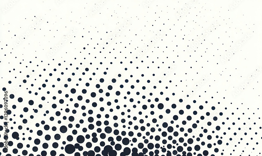 Poster a black and white image of a white background with many small dots. the dots are scattered all over 