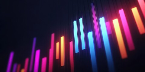 A colorful line graph with a dark background. The graph is made up of many different colored lines, each one representing a different data point. The colors are bright and vibrant