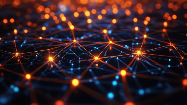 A network of interconnected nodes, glowing with data and information, symbolizing the intricate workings of a digital world.