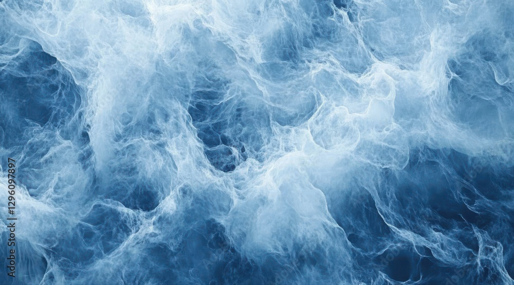 Poster the image is of a large wave in the ocean. the water is a deep blue color, and the wave is crashing 