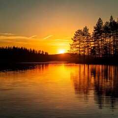 Fototapeta premium Calm Lake View(background image)