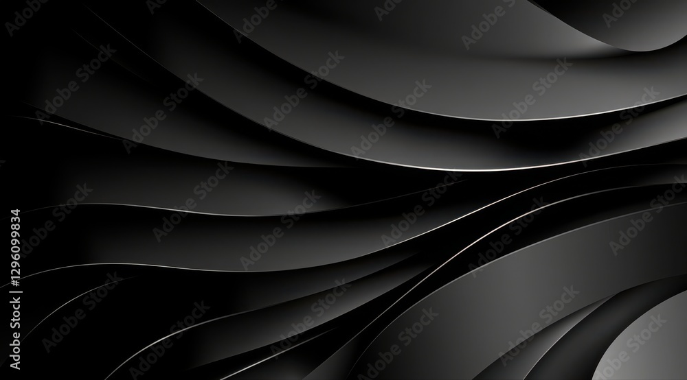 Poster a black and white image of a wave with a gold line. the image is abstract and has a moody atmosphere
