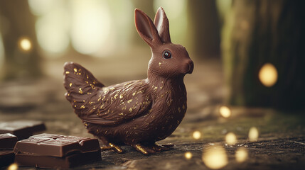 Rabbit Hen in an enchanted forest