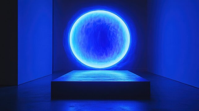 A shimmering, blue portal, pulsating with an inner light, arched through the air, beckoning the viewer into a world of magic and wonder. Within its swirling depths, a podium materialized, its surface
