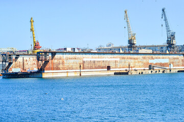 cranes in harbor