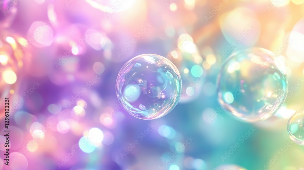 Aufkleber a colorful background with many bubbles of different sizes. the bubbles are floating in the air and 