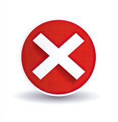 Obraz premium Red Circle with White X Reject Icon