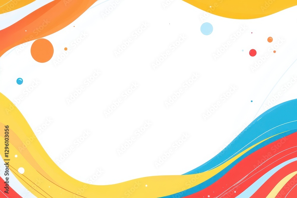 Poster a colorful wave with a white background. the colors are bright and vibrant, creating a sense of ener