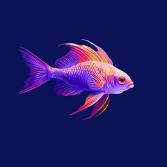 A colorful fish swimming in a blue ocean