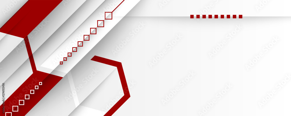 Poster abstract red and white with stripe line on gradient white background