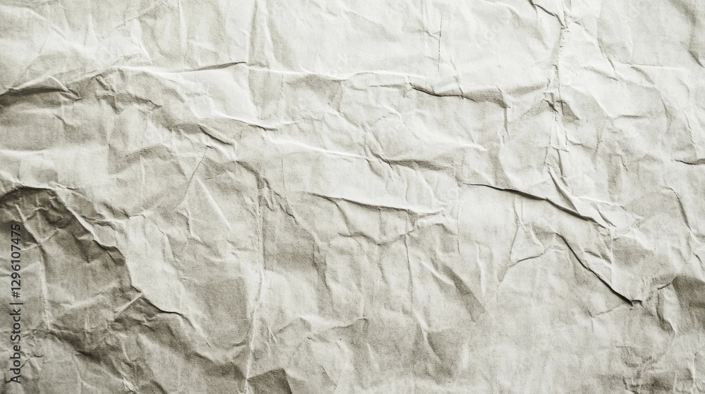 Poster layers of crumpled paper create a beautiful, textured backdrop illuminated by gentle light, showcasi