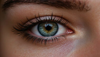Obraz premium Close up of striking female eye with vibrant colors and details
