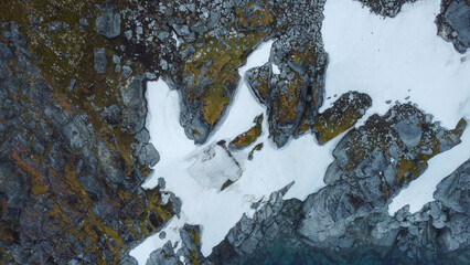 Antarctica mountains and sea. South Pole. Antarctica landscape
