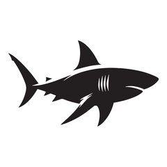 Legendary Great White Shark silhouette, a timeless icon of power - Great White Shark illustration - Minimalist Great White Shark vector - Fish silhouette
