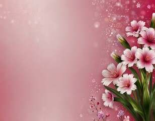 abstract pink background with flowers