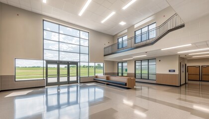 Fototapeta premium Modern Building Interior Spacious Lobby Design