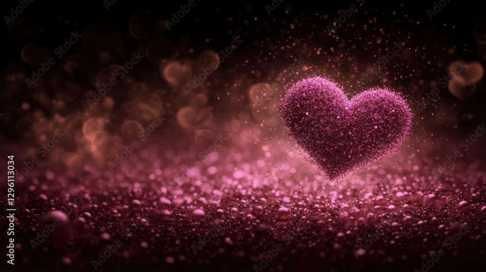 Poster A detailed close-up of a heart-shaped object set against a soft pink background, emphasizing its texture and color contrast.