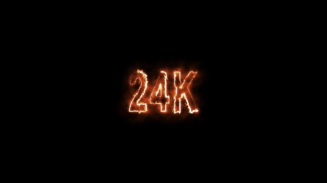 24k  Neon Text Animation on Black Background, Thank You 24k  Followers Celebration, Social Media Milestone, Digital Gratitude Display, Bright Neon Numbers for Online Events or Marketing Campaigns" 