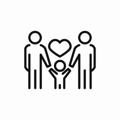 Happy family love icon vector sign