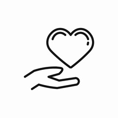 Love protection hands icon vector sign