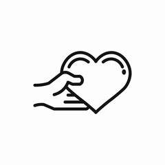 Giving heart hand icon vector sign
