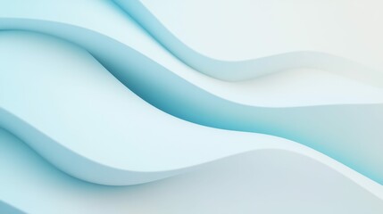 Fototapeta premium Abstract waves of light blue and white curves for modern background design