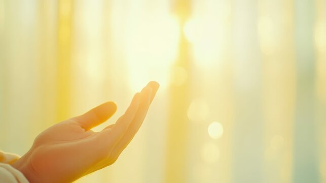 An abstract image of a father hand gently rocking a cradle, with blurred soft lighting and a lullaby playing in the background