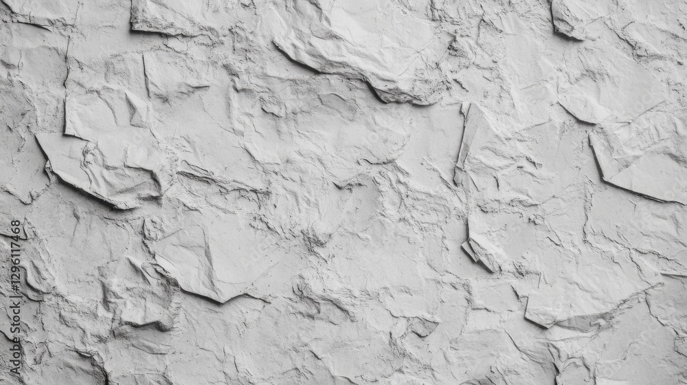 Aufkleber beneath soft lighting, a textured white wall reveals a captivating design that mimics crumpled paper