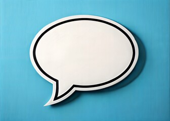 Empty Speech Bubble on Vibrant Blue Background