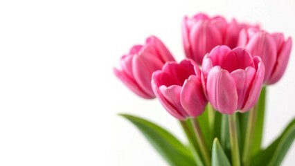 Fototapeta premium pink tulips isolated on white