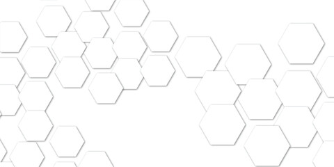 Abstract technology white and grey geometric hexagon shape on transparent background vector.