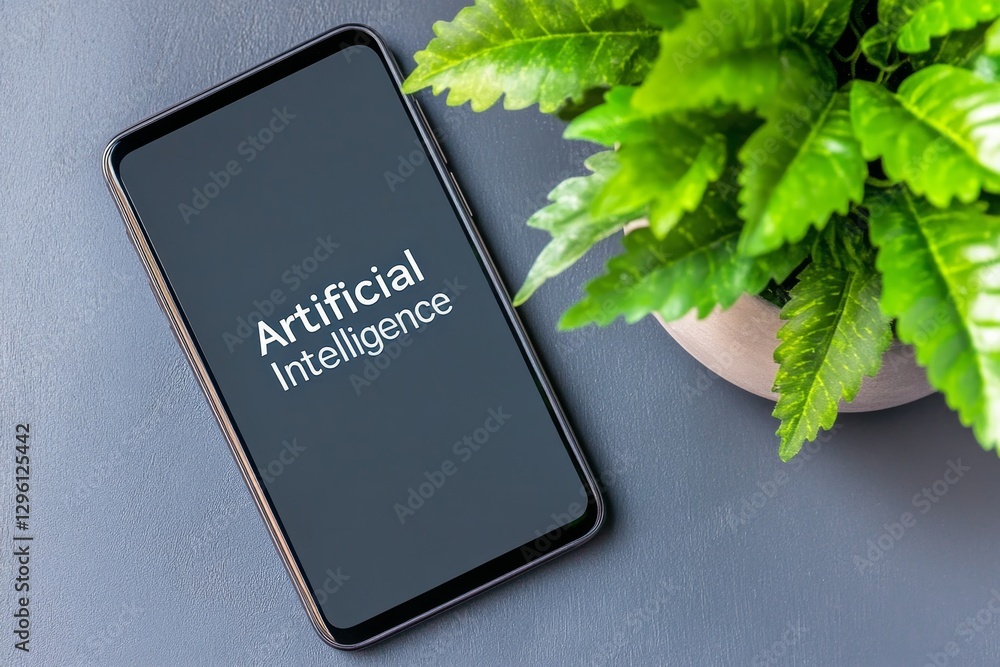 Poster A black smartphone with the text 